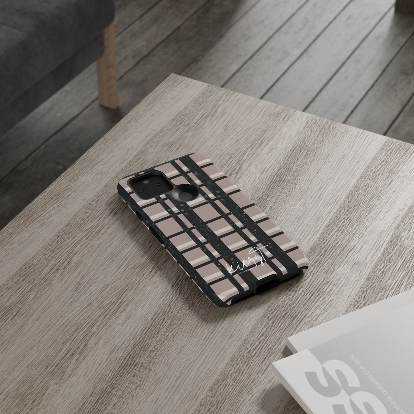 Elevated Neutrals Plaid Google Pixel Case | Taupe, Cream, & Black—Refined, Not Routine