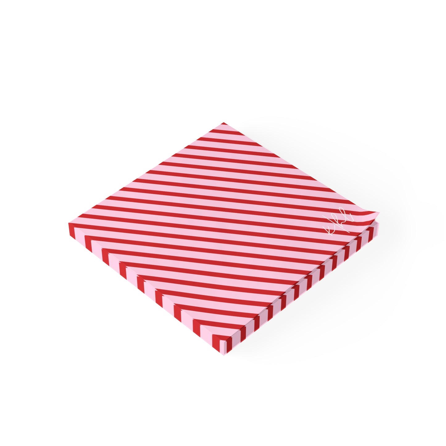 Holiday 25 Pink and Red Diagonal Striped Post-it® Note Pad