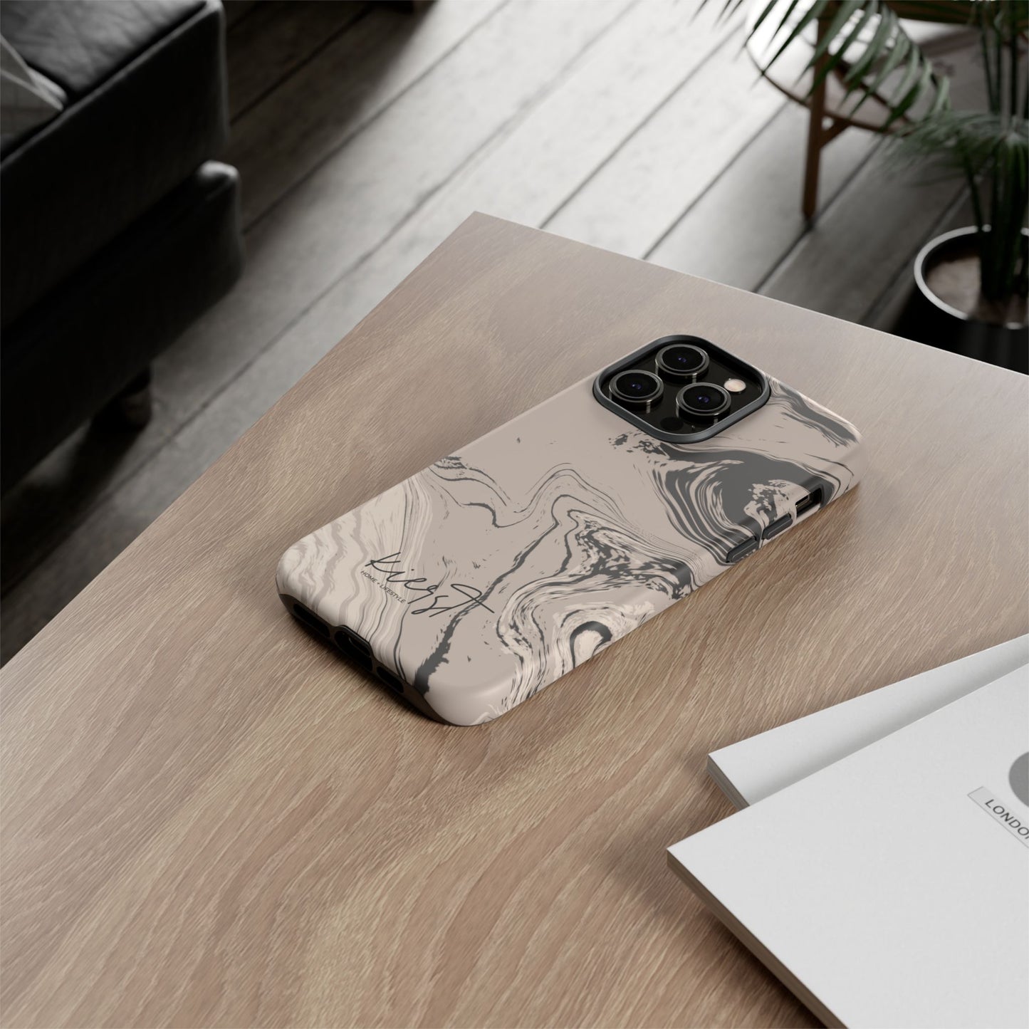 Cream, Grey, and Taupe Marble iPhone Case | A Bold Neutral Grounded in Softness