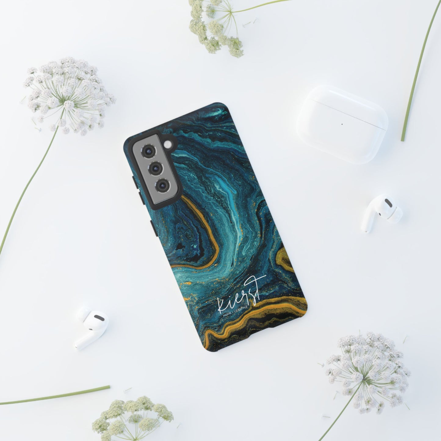 Gold & Teal Marble Samsung Galaxy Case | Swirled Depth Meets Everyday Edge