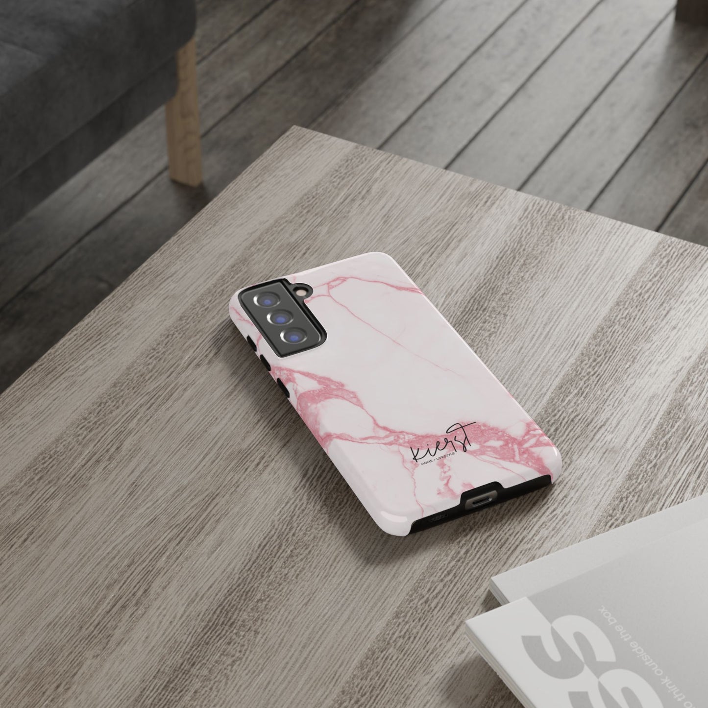 Pink & White Marble Samsung Galaxy Phone Case | Feminine, Polished, and Quietly Bold