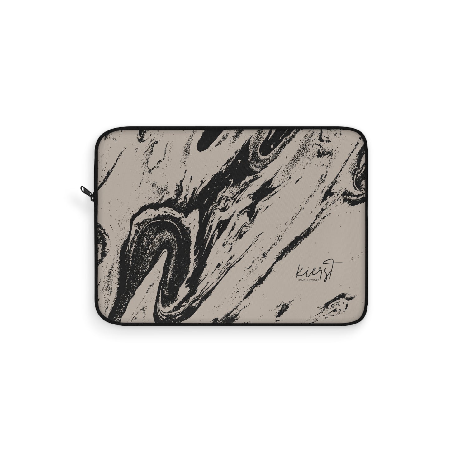 Black Marble on Cool Taupe Laptop Sleeve | Bold Neutrals, Elevated Style