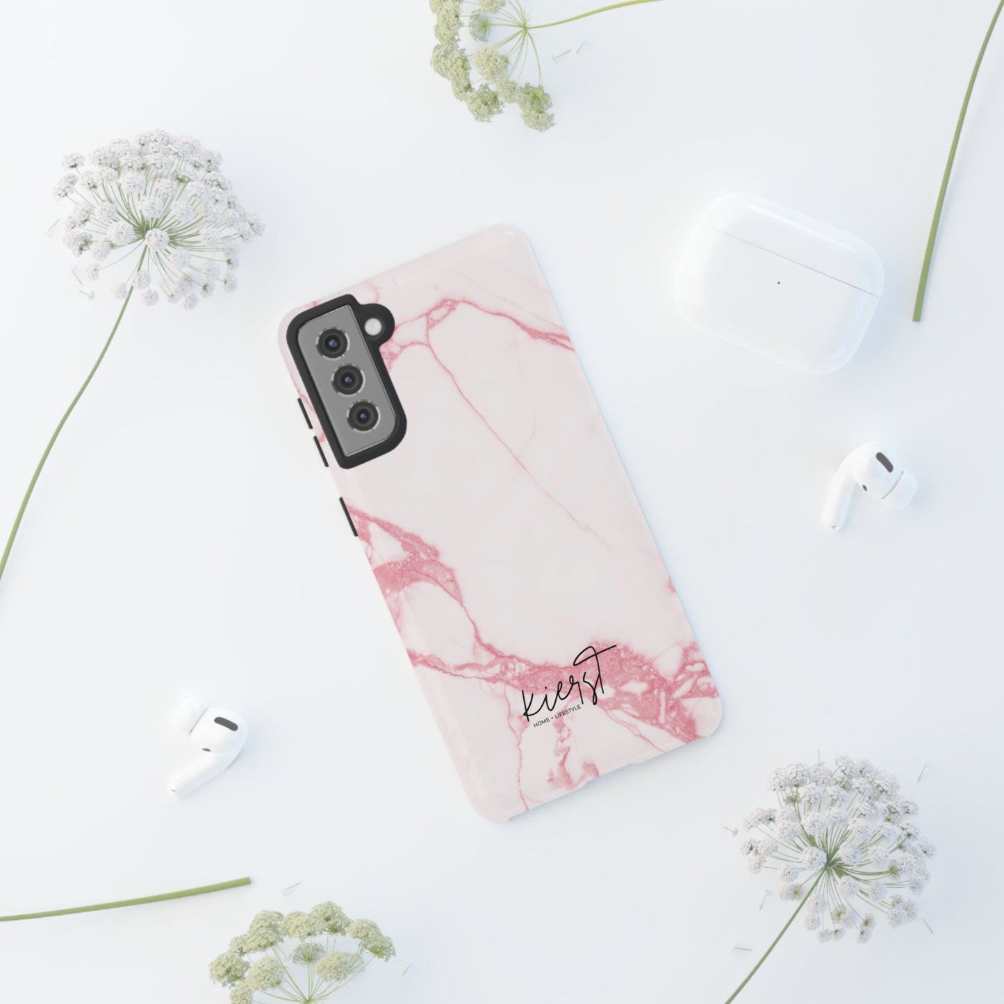 Pink & White Marble Samsung Galaxy Phone Case | Feminine, Polished, and Quietly Bold