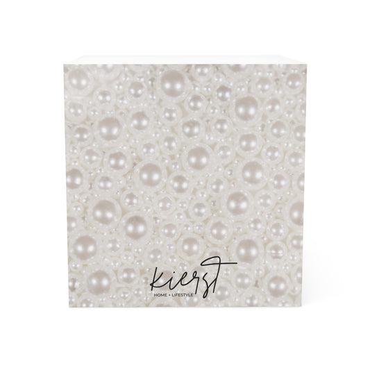 Various Pearls Sticky Note Cube | Soft Neutrals with a Touch of Glam