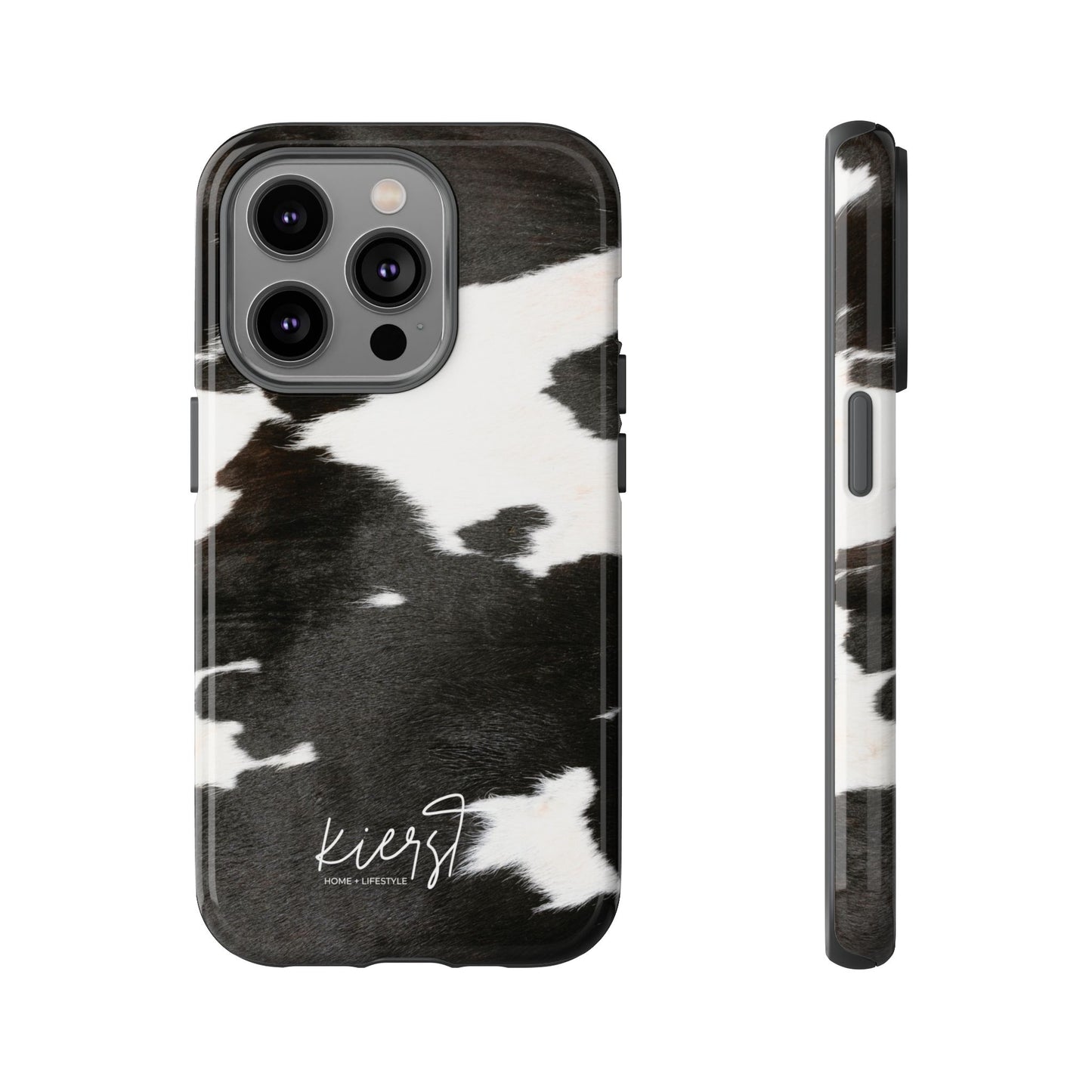Black and White Cow Hide Print iPhone Case