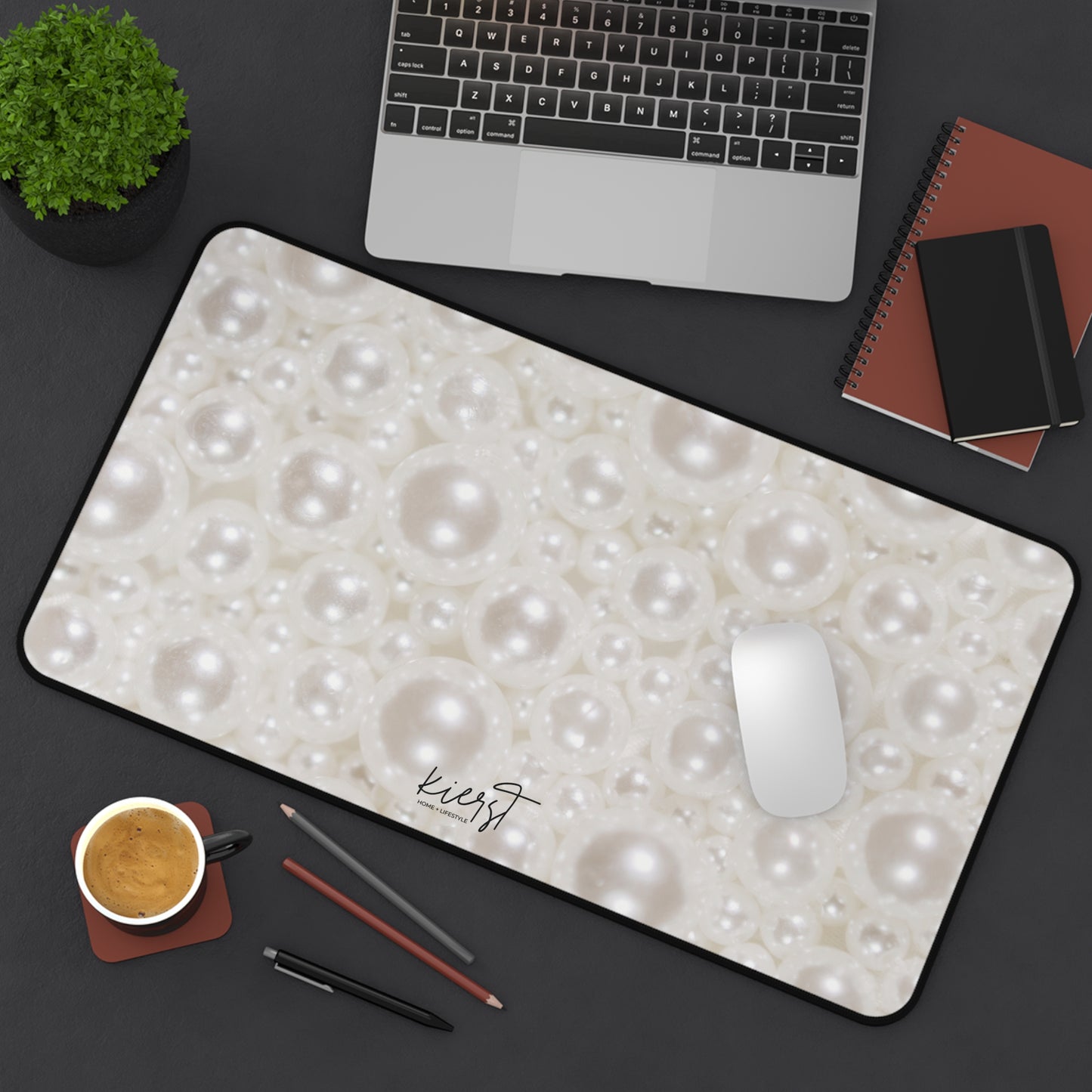 Various Pearls Desk Mat | Luxe-Inspired Workspace Accent