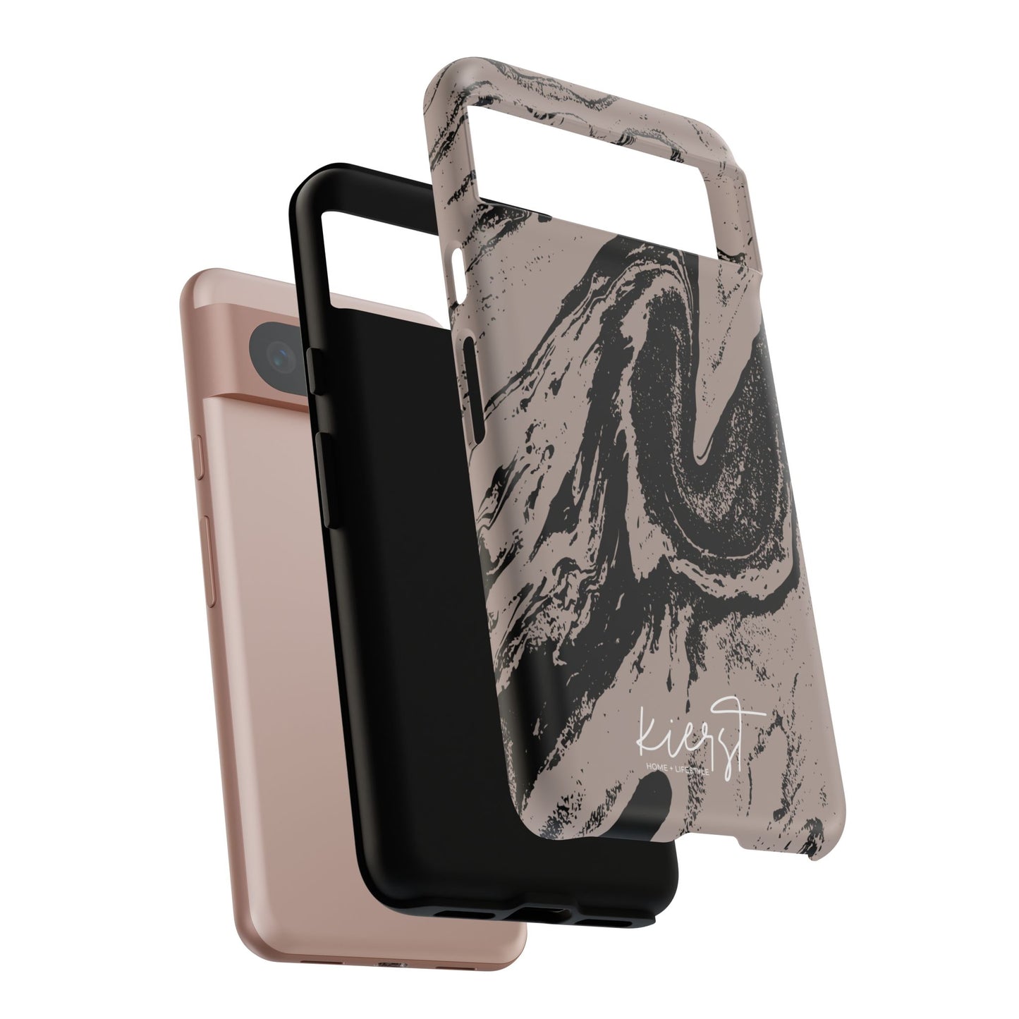 Taupe and Black Marble Google Pixel Phone Case | Artistic, Durable Protection For Your Pixel