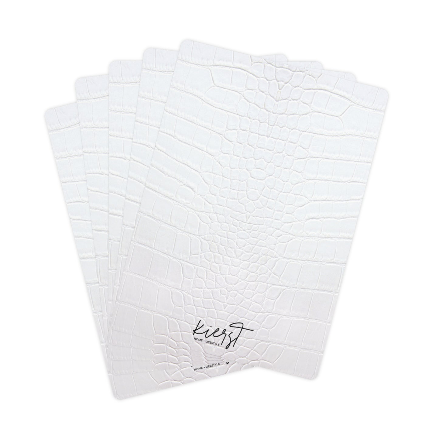 White Printed Alligator Playing Cards – Luxe Minimalist Deck