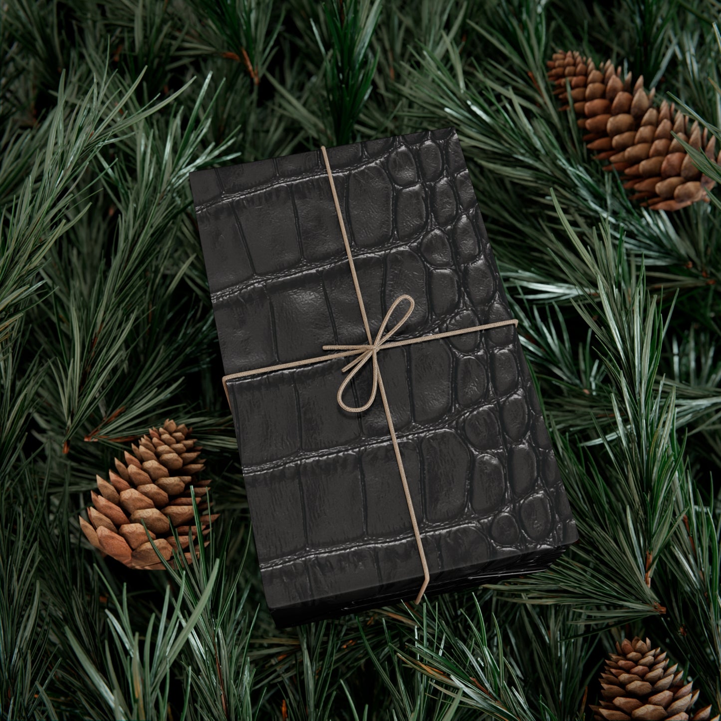 Black Alligator Print Gift Wrapping Paper