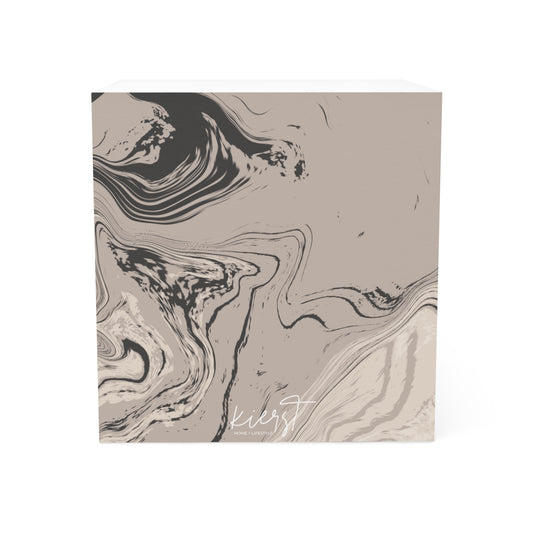 Cream, Grey, and Taupe Marble Note Cube | Earthy Elegance