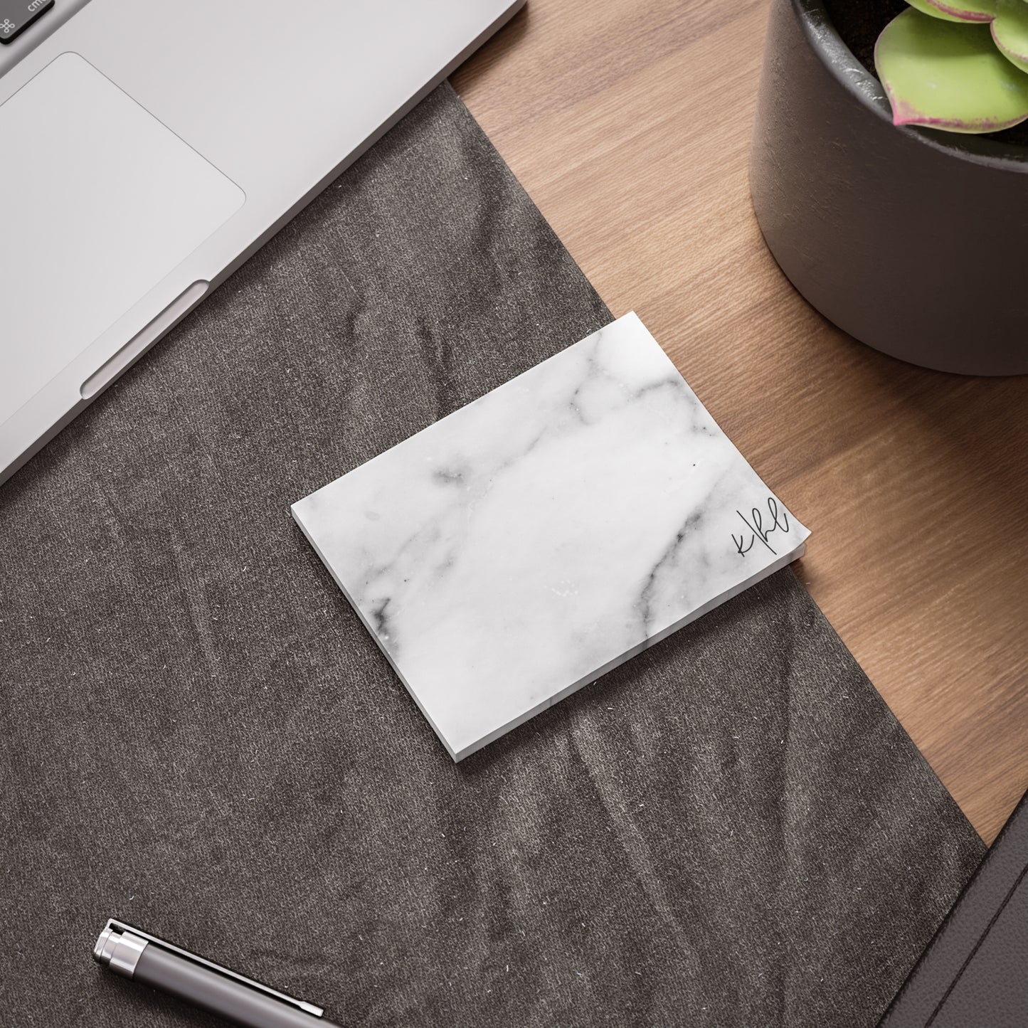 Lived-In Grey and White Marble Post-it® Note Pad