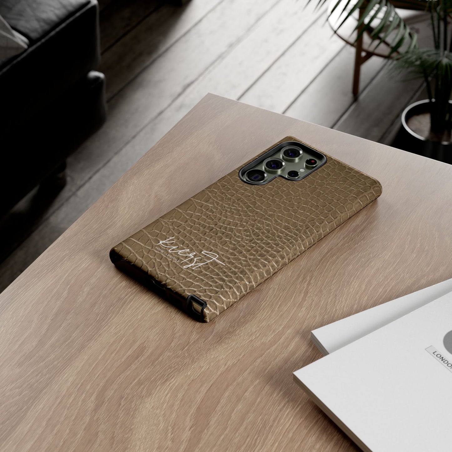 Tan Alligator Print Samsung Galaxy Phone Case | Subtle Statement, Everyday Style