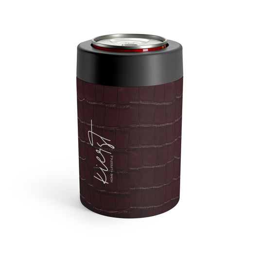 Signature Velvet Noir Crocodile Print Can Holder