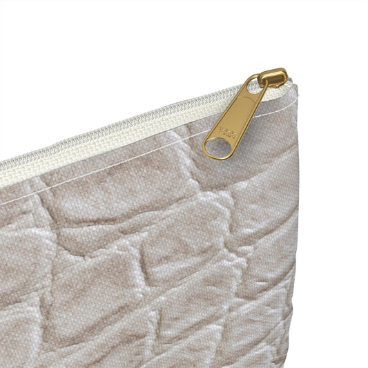 Cream Reptile Accessory Pouch | A Luxe Neutral for Effortless Organization