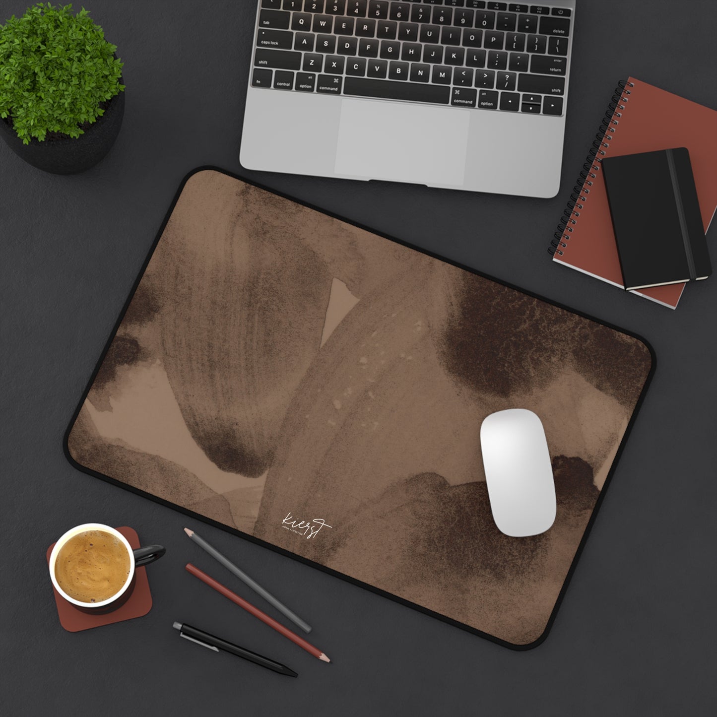 Brown Abstract Desk Mat
