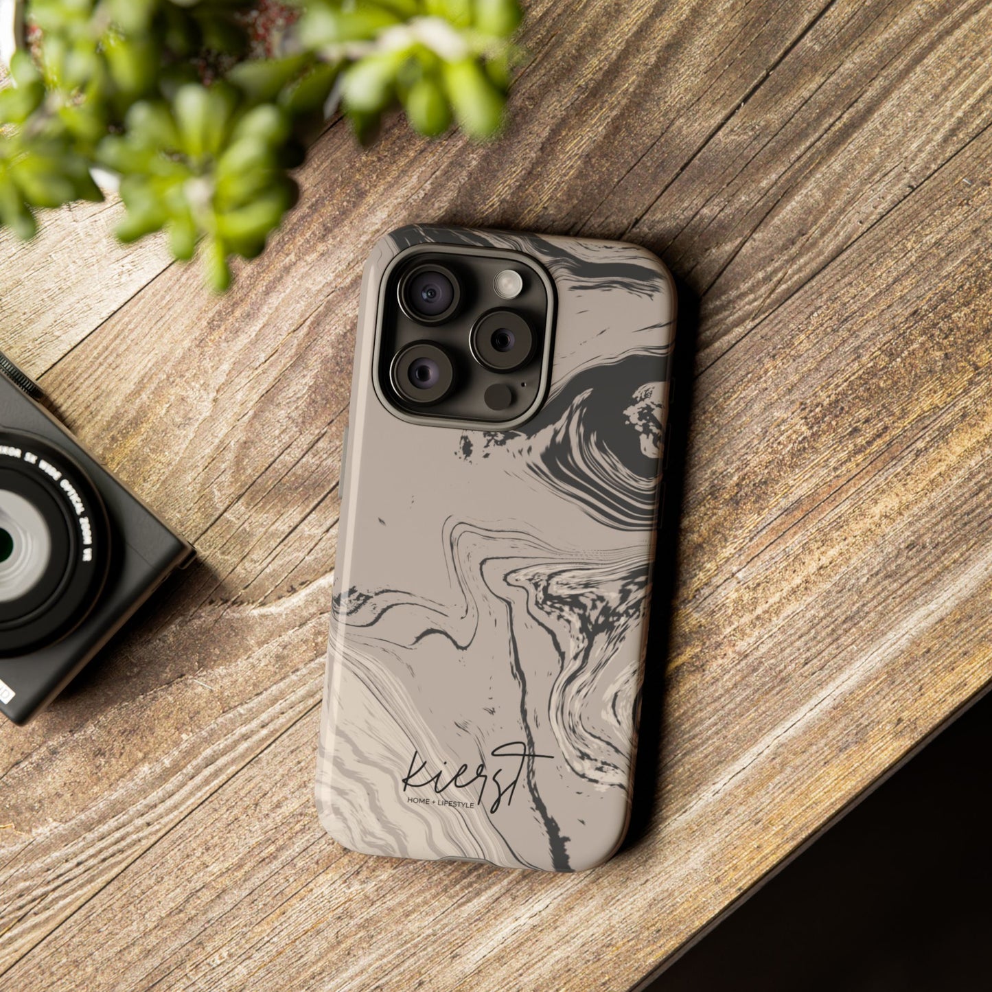 Cream, Grey, and Taupe Marble iPhone Case | A Bold Neutral Grounded in Softness