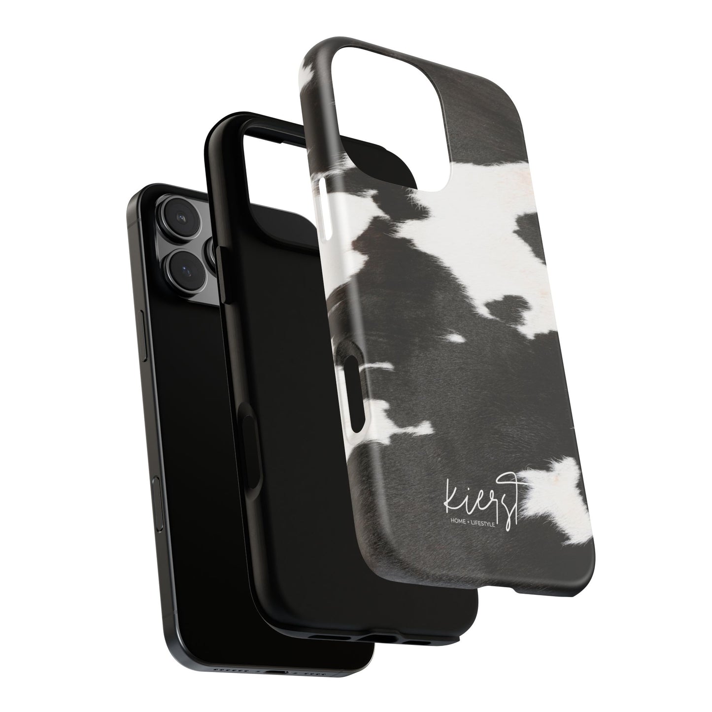 Black and White Cow Hide Print iPhone Case