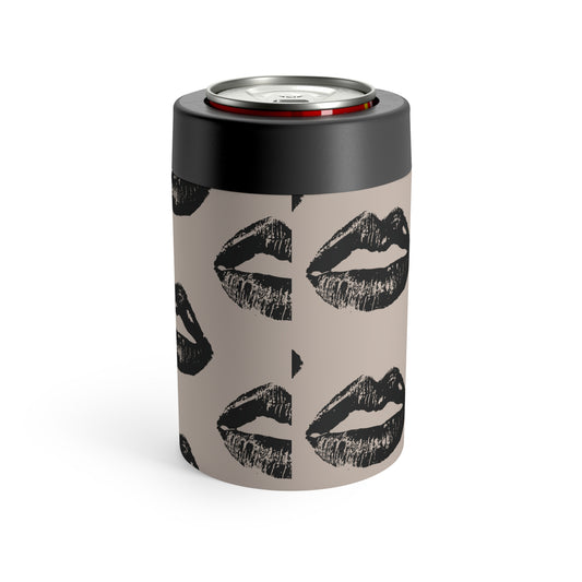 Black Lips on Oat Can Holder | Bold Meets Elegant
