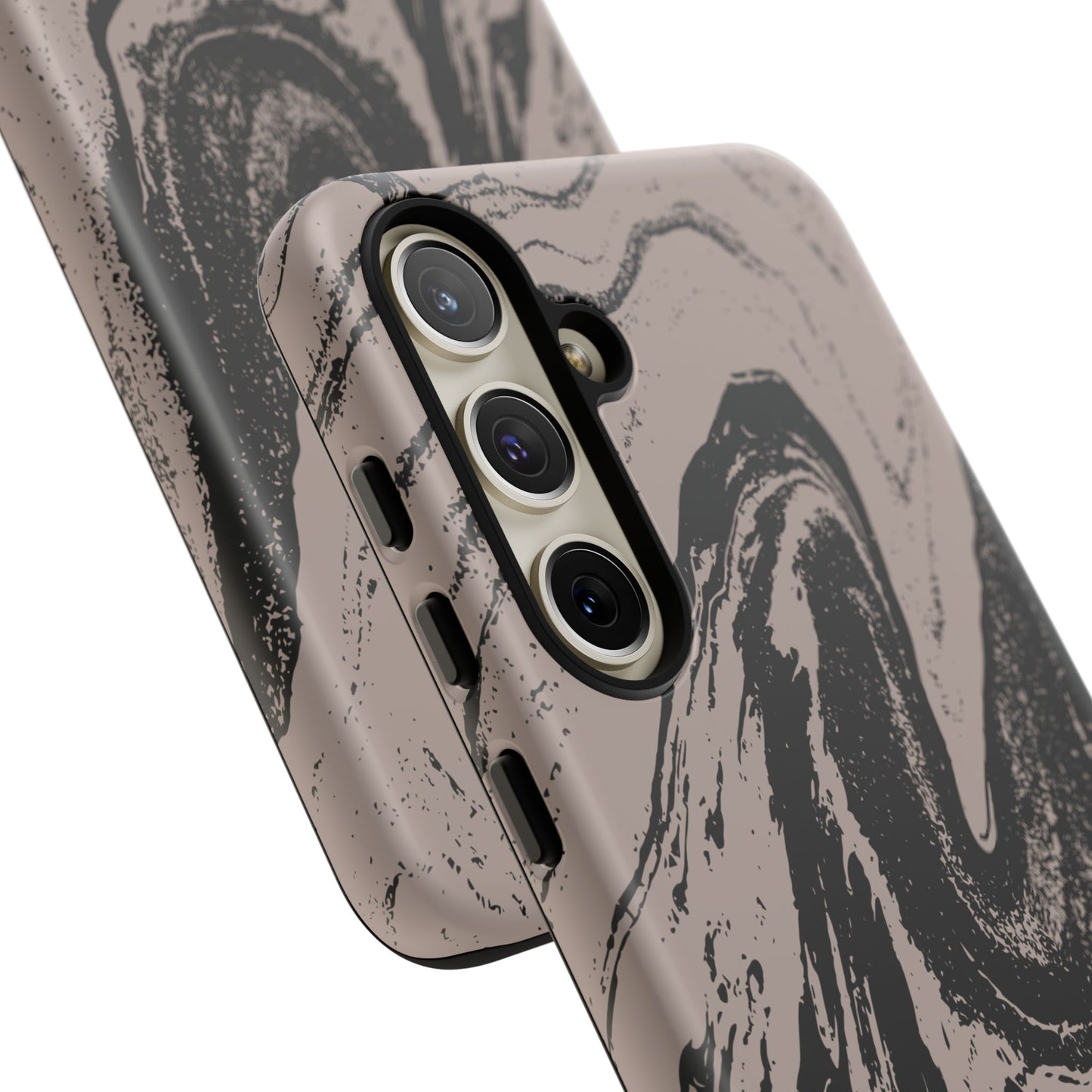 Taupe and Black Marble Samsung Galaxy Phone Case | Sleek, Durable Protection - Edgy, Modern Design