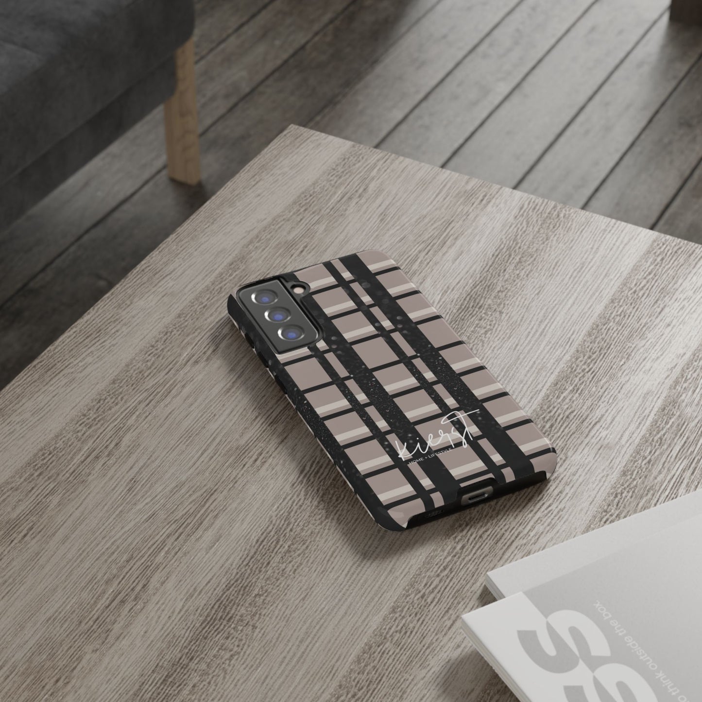 Elevated Neutrals Plaid Samsung Galaxy Case | Structured Style, Soft Edge