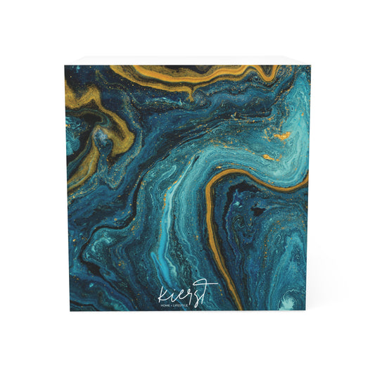 Gold & Teal Marble Sticky Note Cube | Notes That Make a Statement