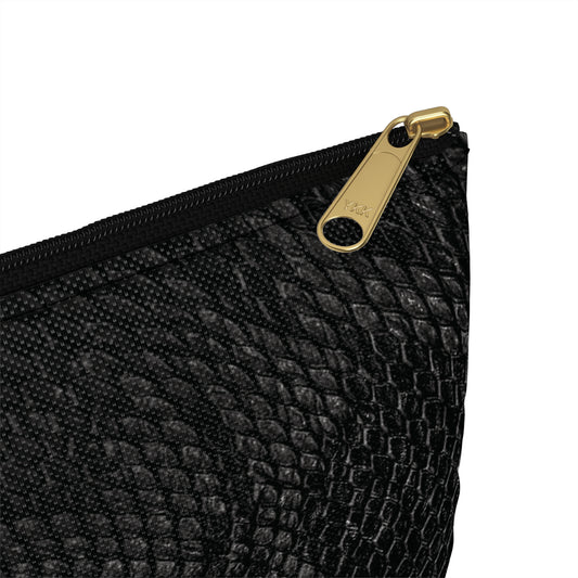 Black Snake Print Accessory Pouch | A Bold Neutral for Elevated Organization