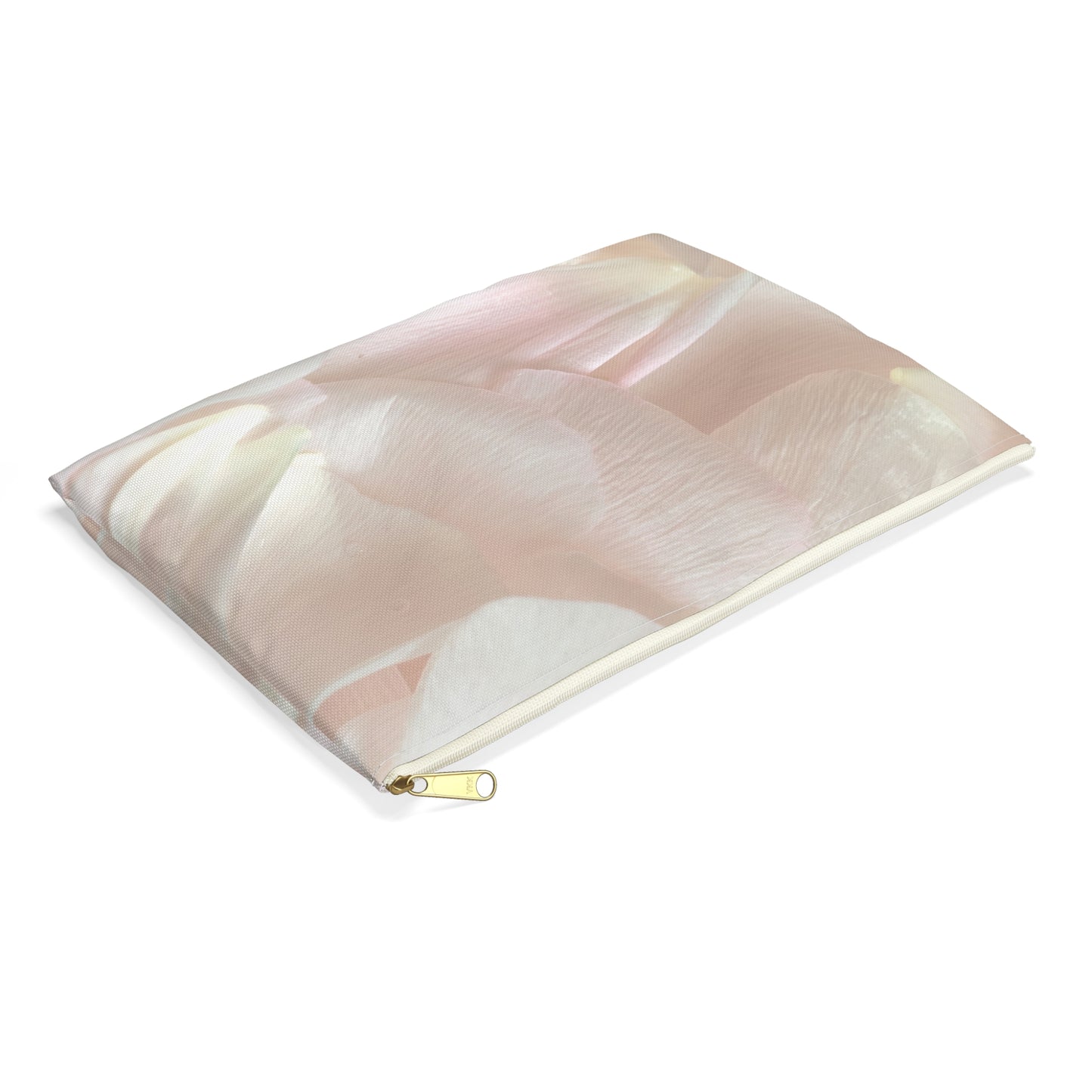 Iridescent Petals Accessory Pouch – Soft Pink Floral-Inspired Print