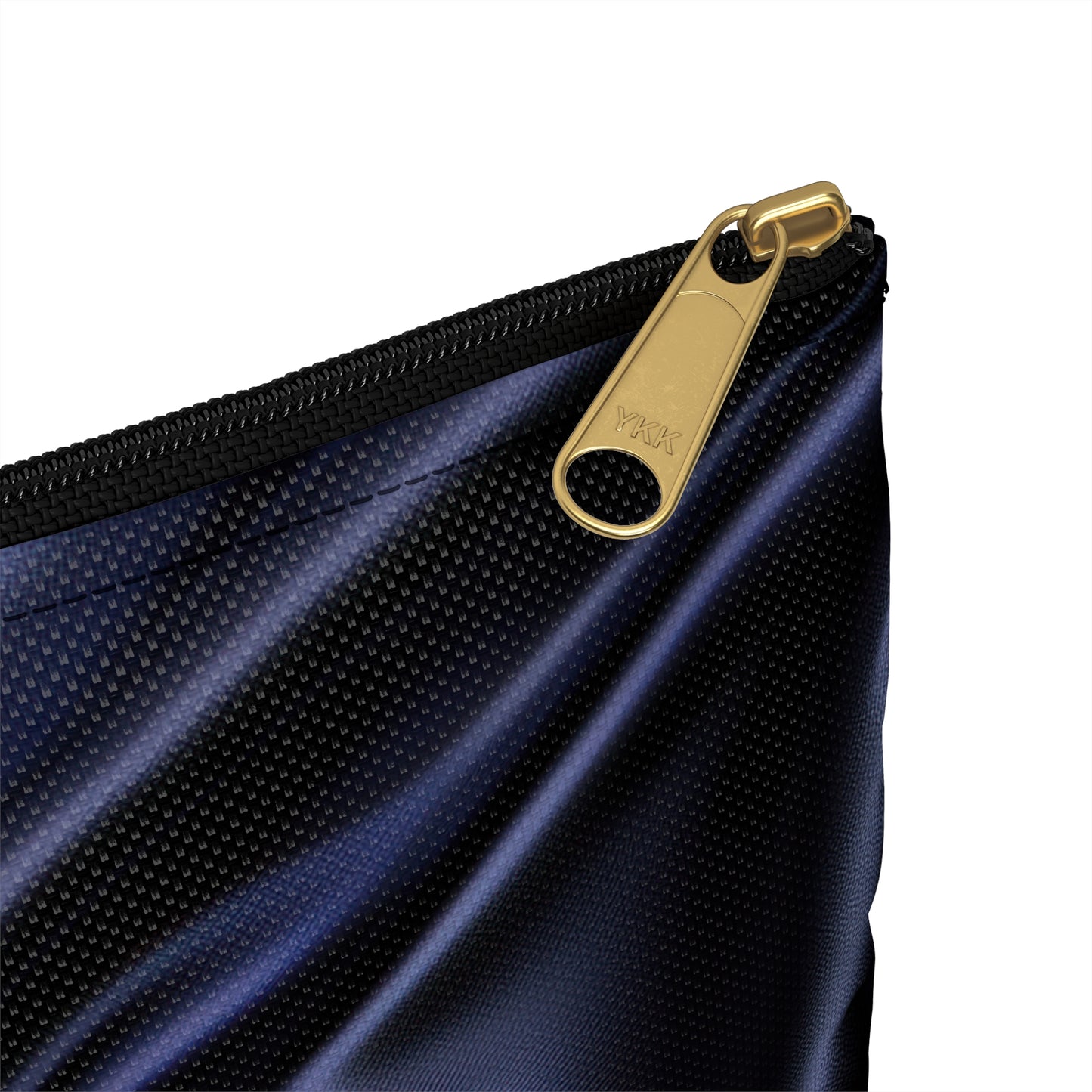 Navy Silk Print Accessory Pouch