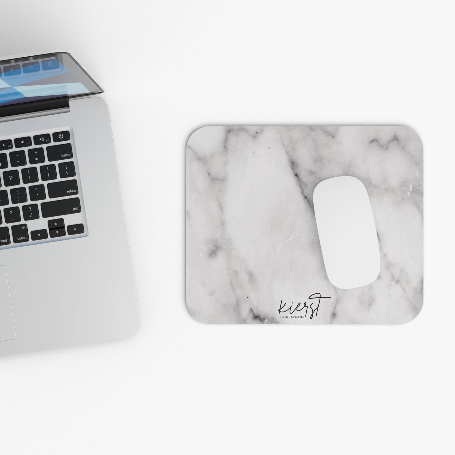 Lived-In Grey and White Marble Mouse Pad | Quiet Luxury for Everyday Clicks