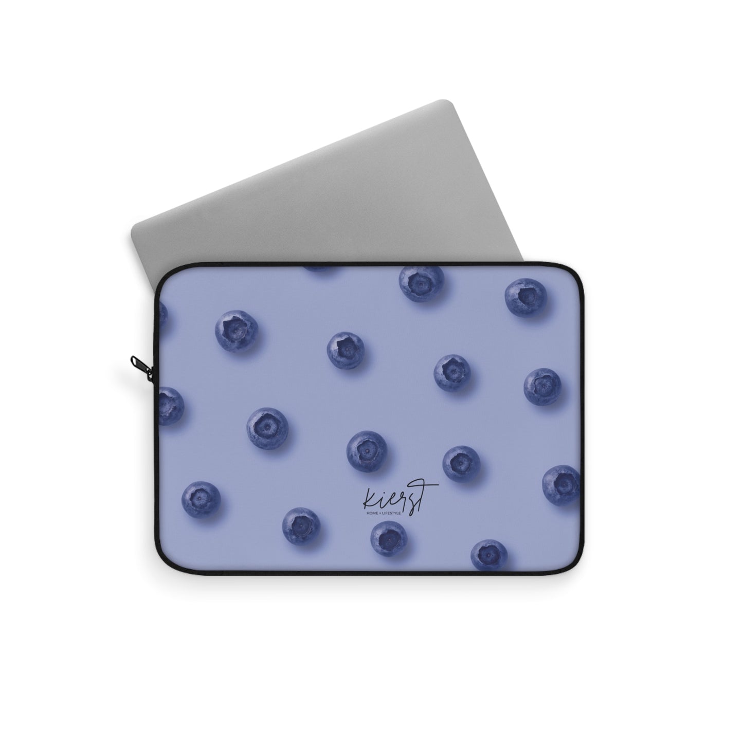 Blueberries Laptop Sleeve | Protective Case with Blue Fruit Pattern on Periwinkle