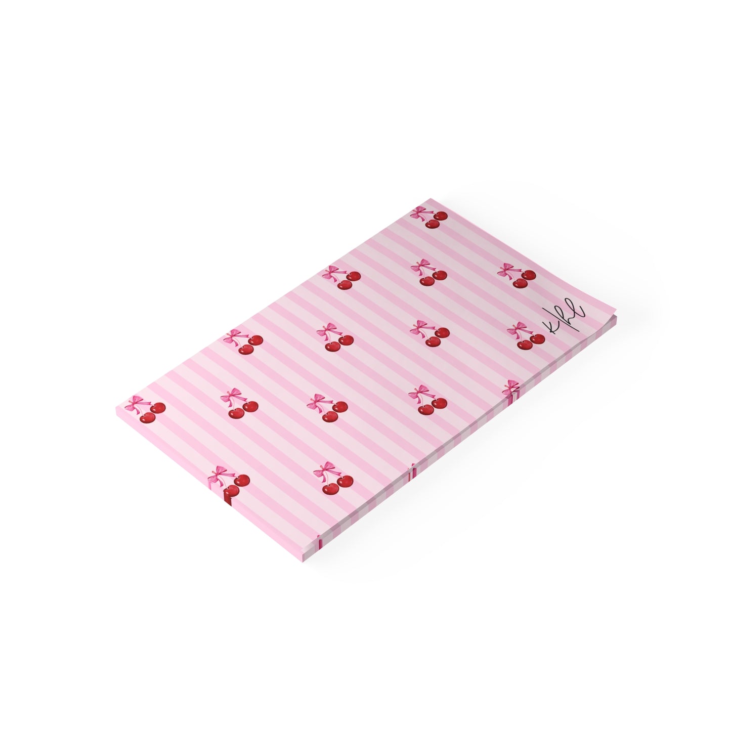 Cherries on Pink Stripes Post-it® Note Pad