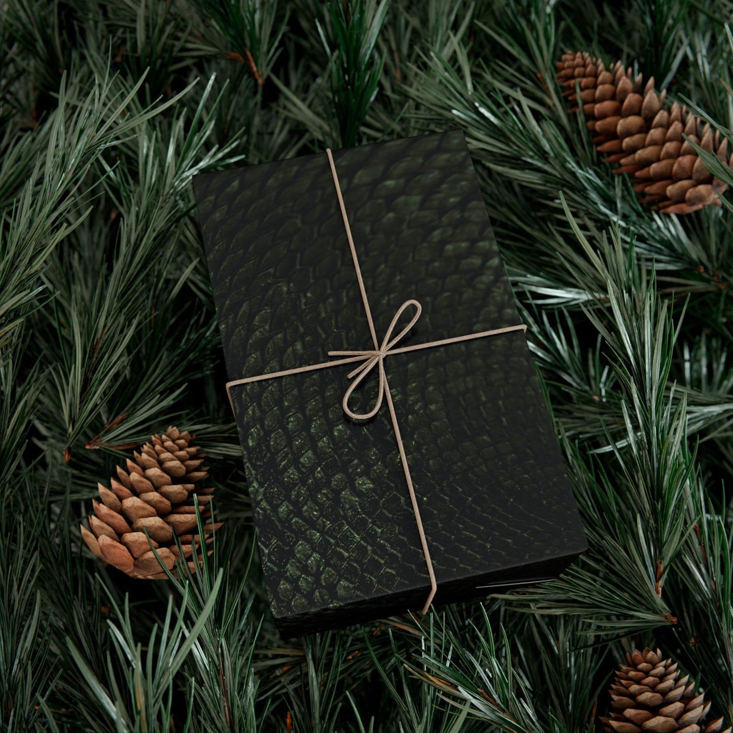 Deep Rich Green Snake Print Gift Wrapping Paper