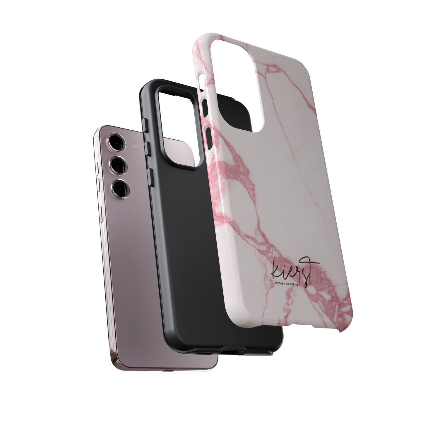 Pink & White Marble Samsung Galaxy Phone Case | Feminine, Polished, and Quietly Bold