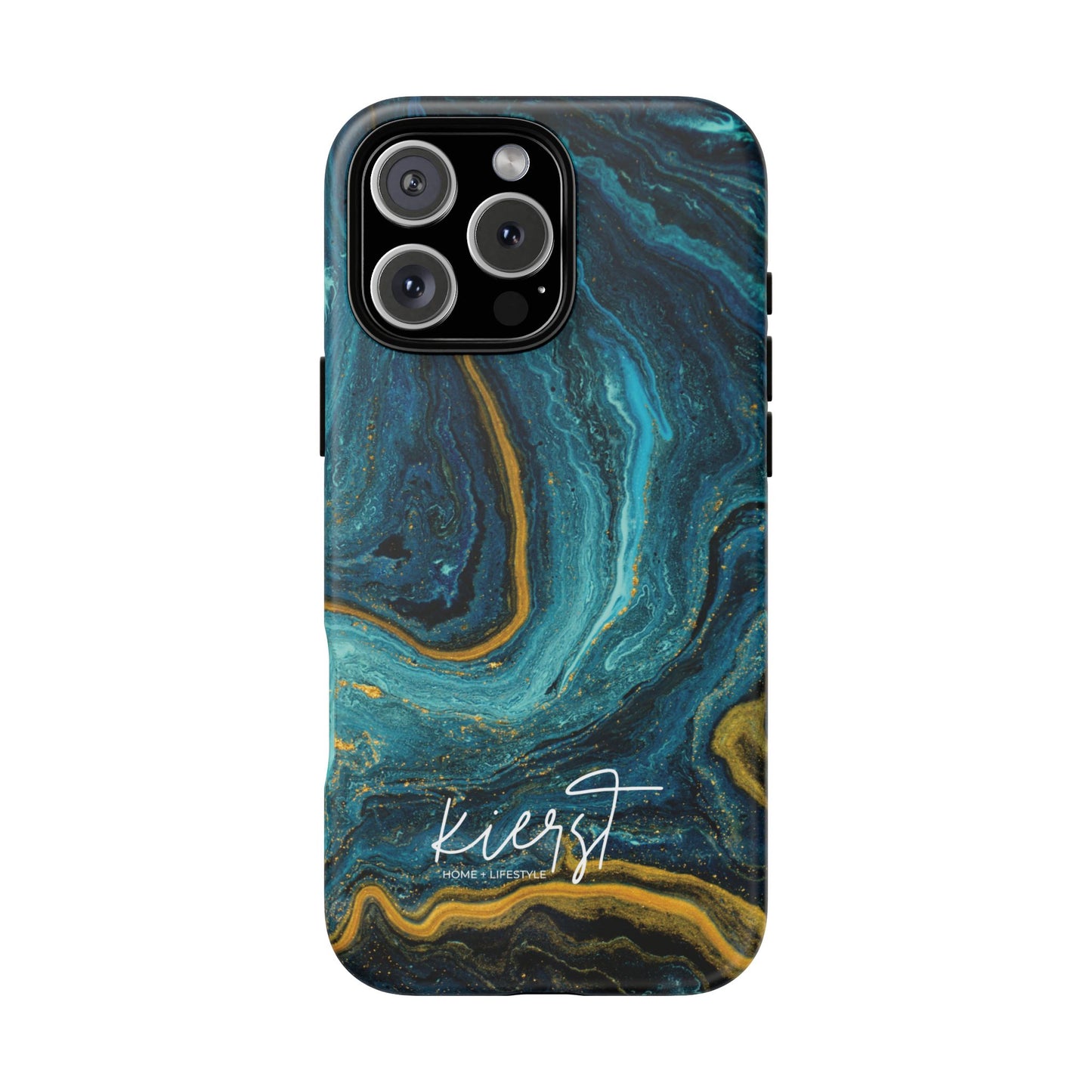 Gold & Teal Marble iPhone Case | Swirled Boldness, Everyday Luxury