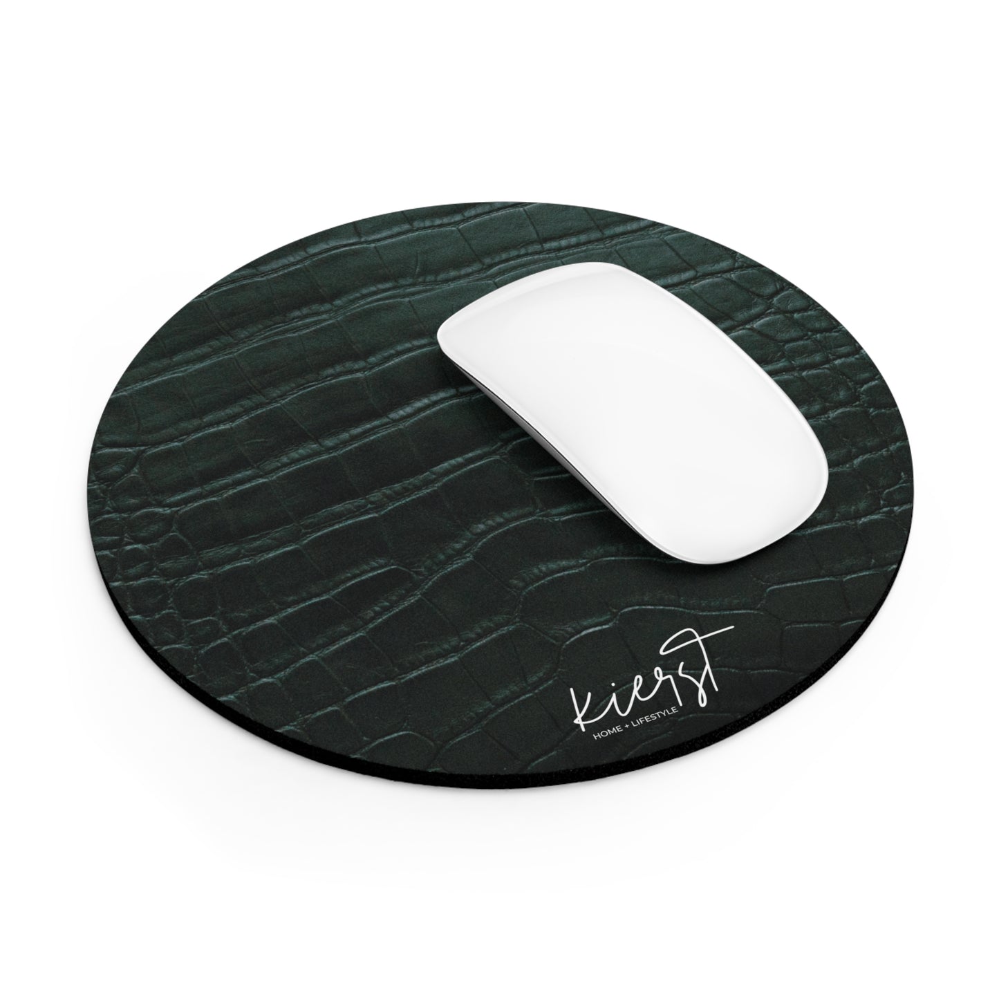Luxurious Leather-Look Mouse Pad - Stylish Desk Accessory for Home and Office Emerald Crocodile