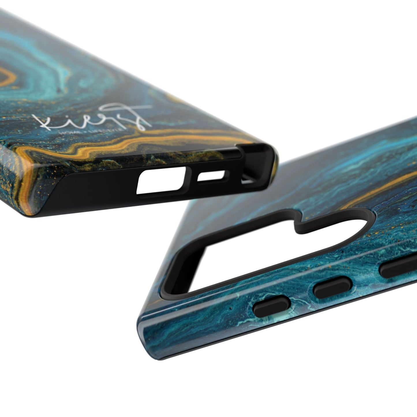 Gold & Teal Marble Samsung Galaxy Case | Swirled Depth Meets Everyday Edge