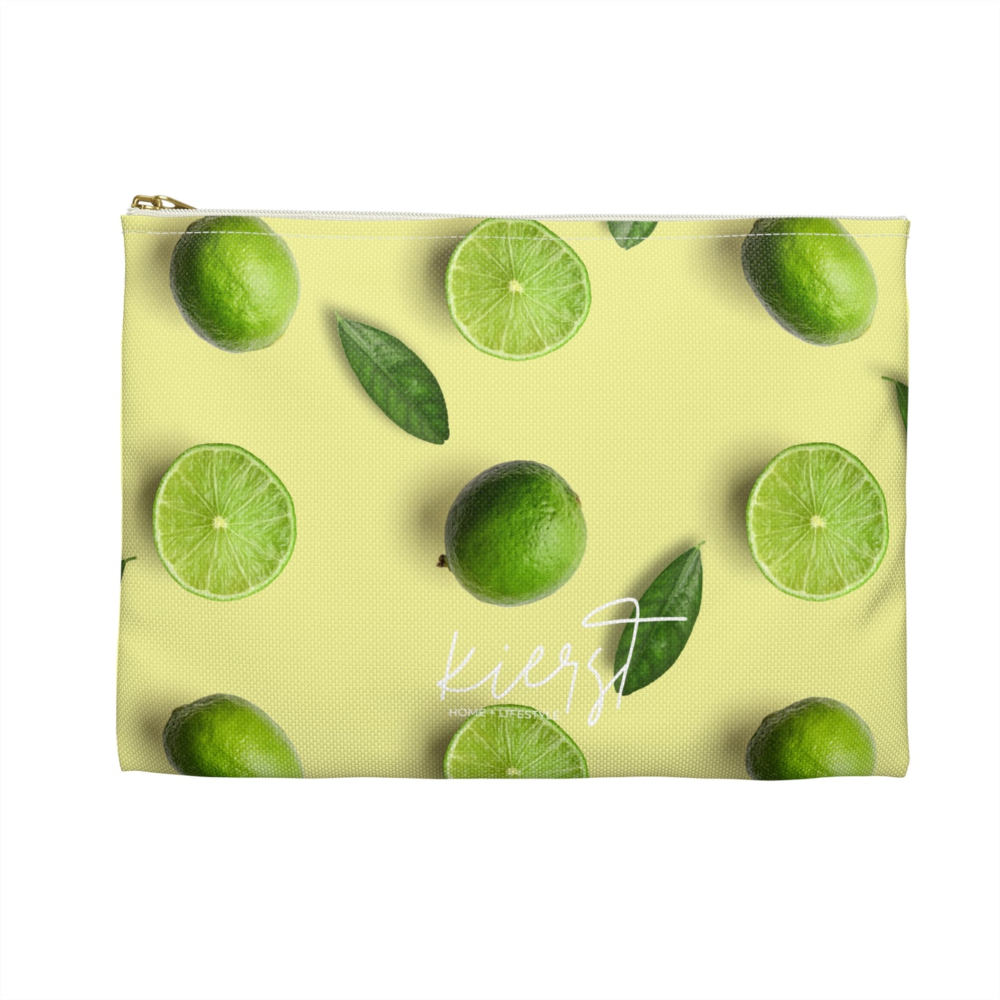 Limes Accessory Pouch – Limited Edition Citrus Print on Pastel Yellow