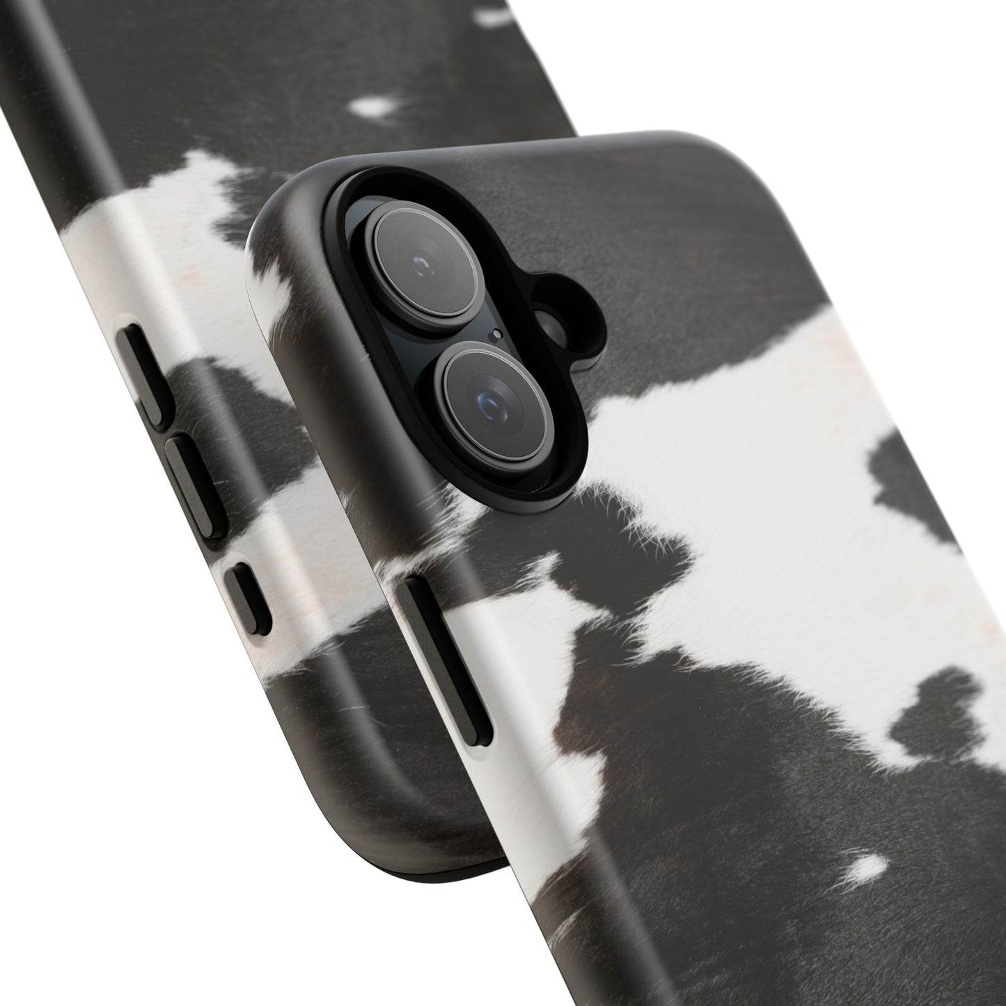 Black and White Cow Hide Print iPhone Case