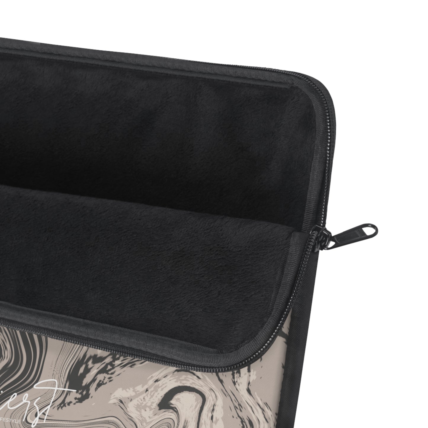 Cream, Grey, and Taupe Marble Laptop Sleeve | Everyday Edge