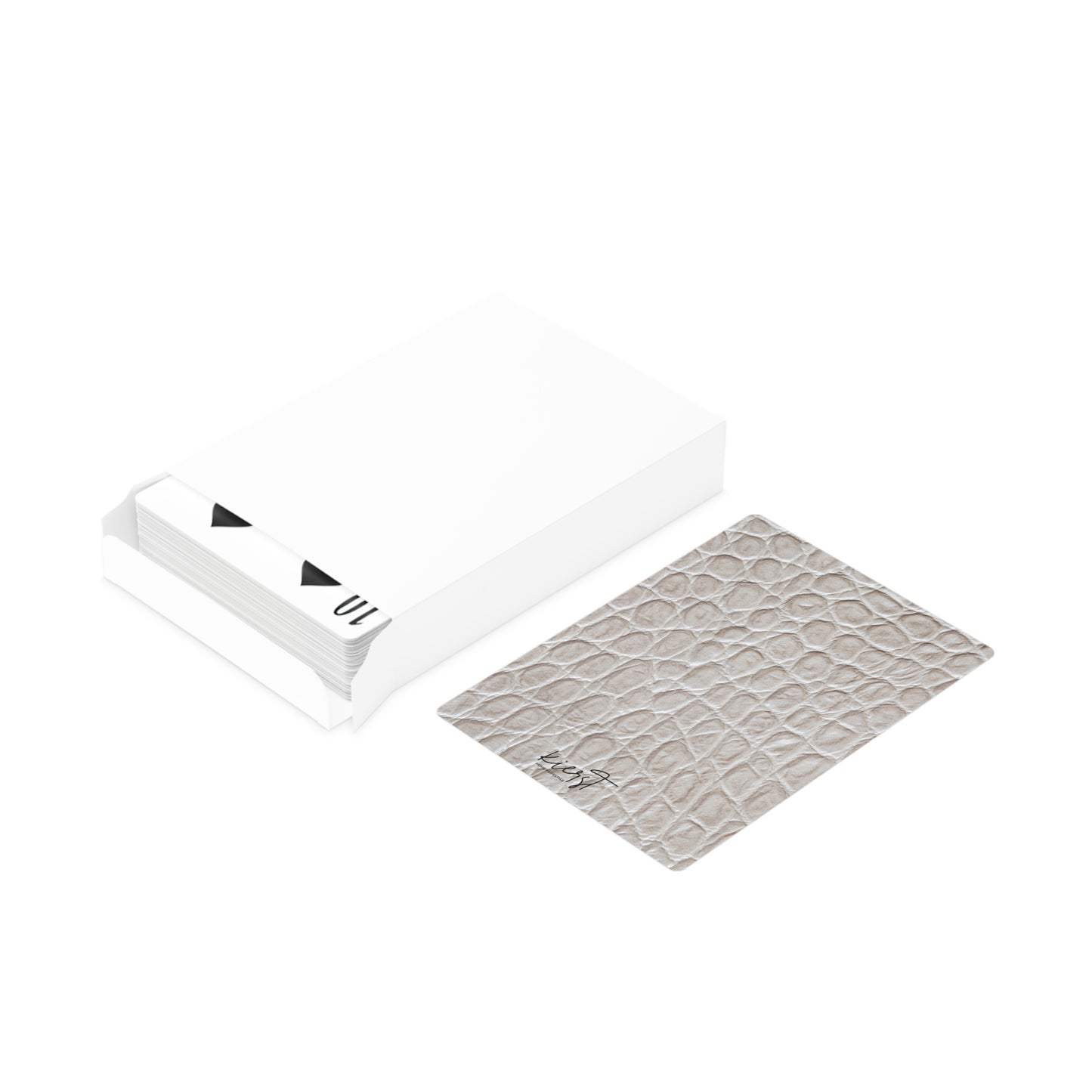 Cream Reptile Poker Playing Cards – Textured Print Luxe Deck by kierst