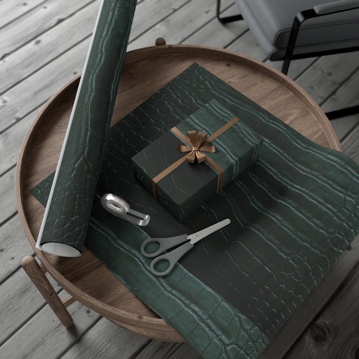 Emerald Crocodile Print Gift Wrapping Paper