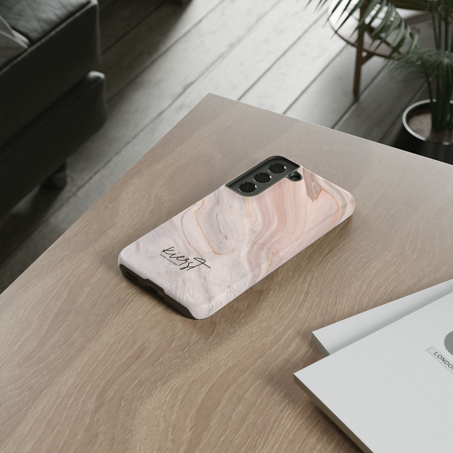 Blush Swirl Marble Samsung Galaxy Phone Case | Subtle Design, Timeless Tone