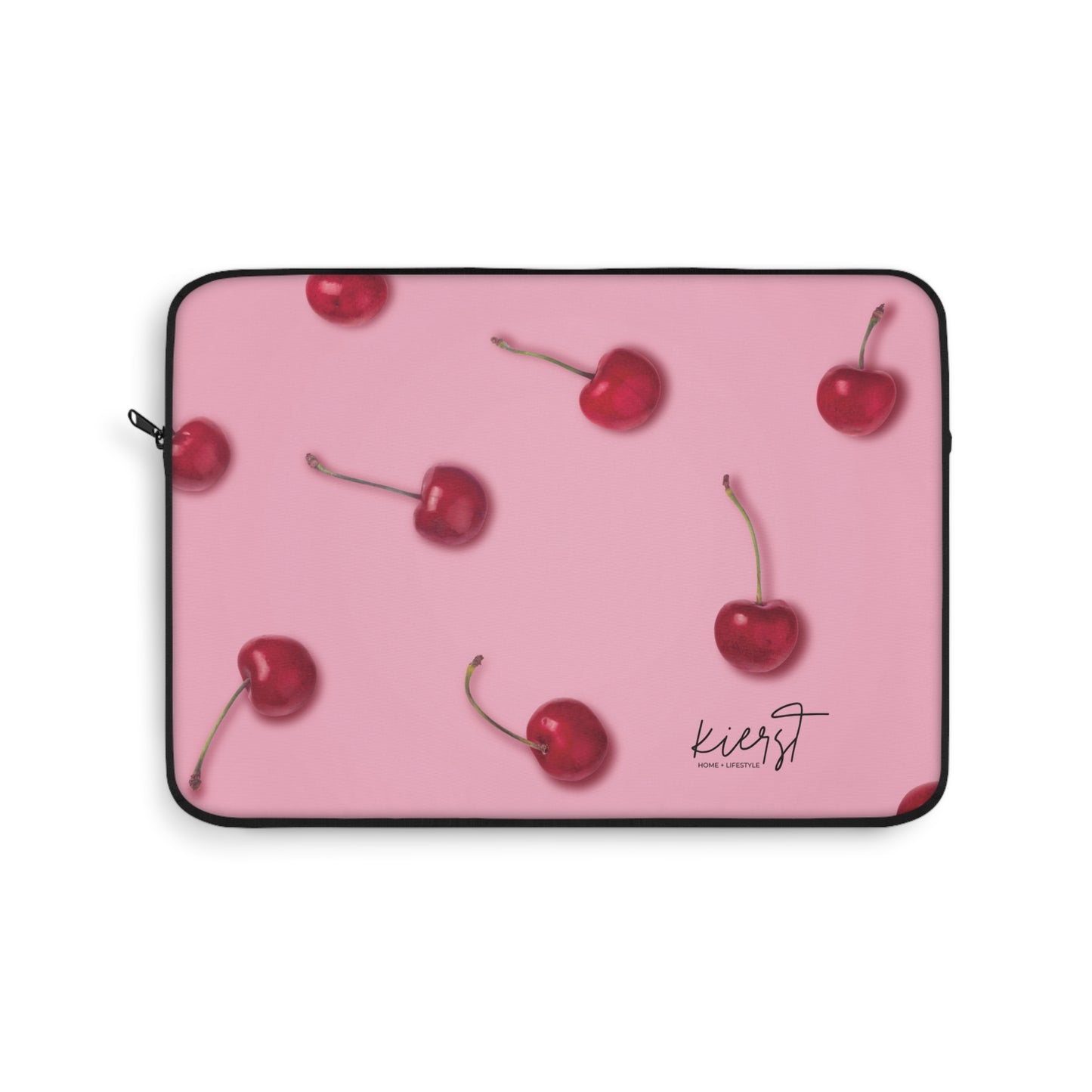 Cherries Laptop Sleeve | Pink Tech Accessory with Bold Fruit Print