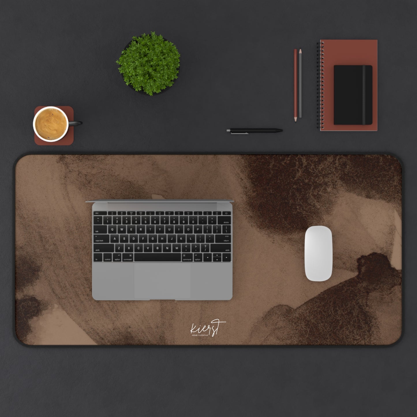Brown Abstract Desk Mat