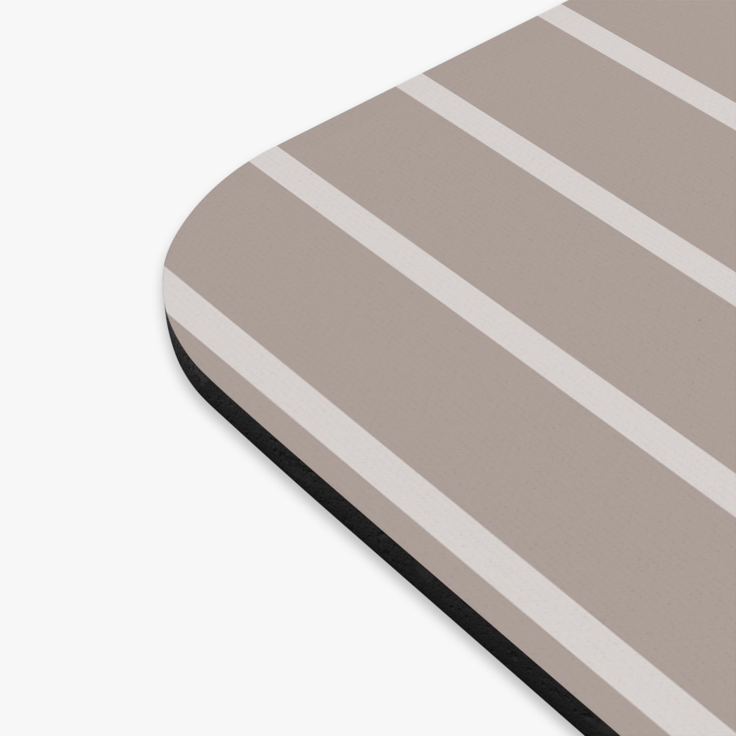 Black Rose on Taupe with Cream Stripes Mouse Pad (Rectangle)
