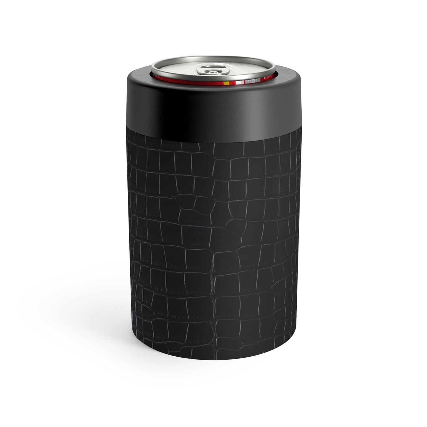 Crocodile Print Can Holder – Matte Black Faux Texture