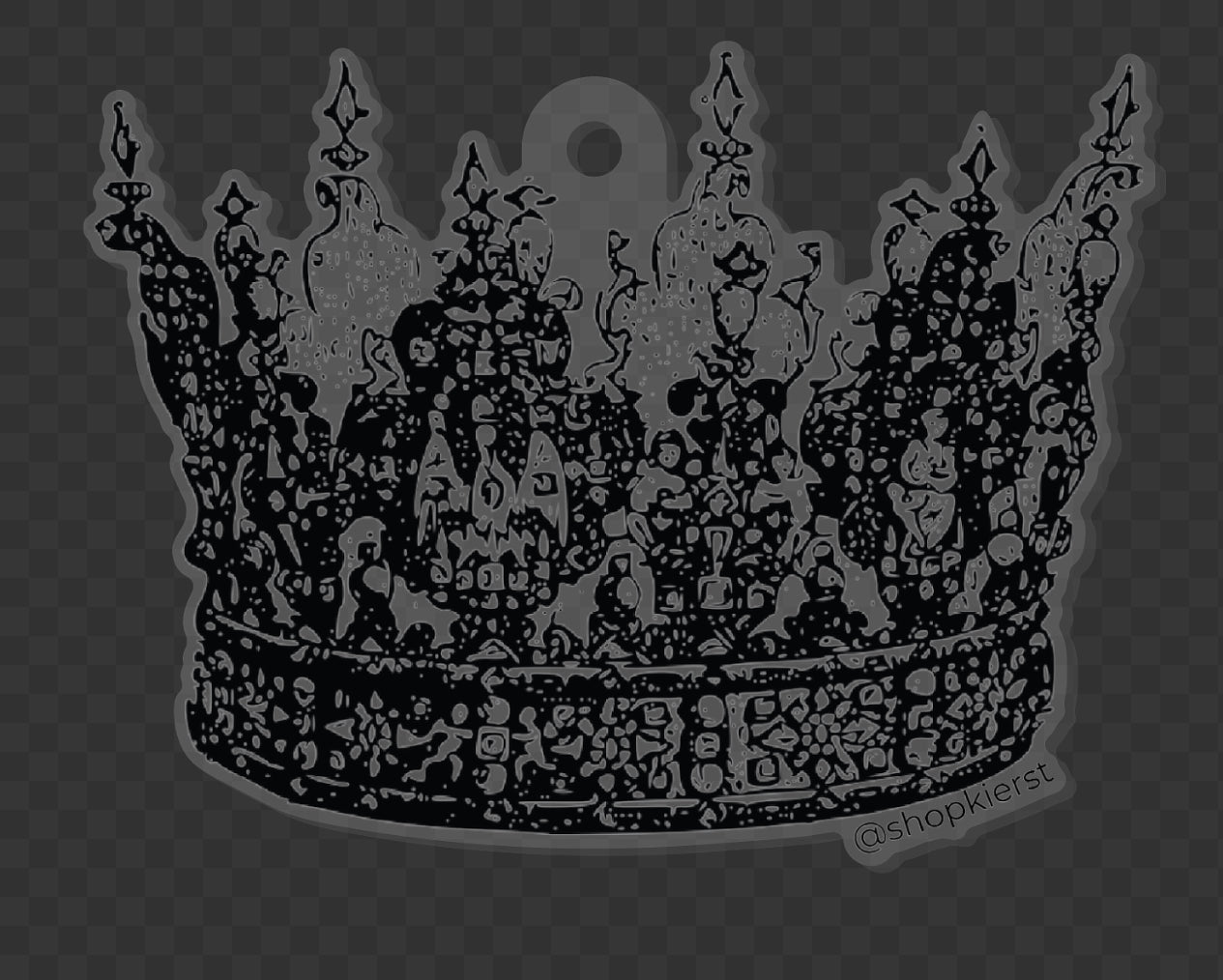 Black Crown Ornament + Keychain