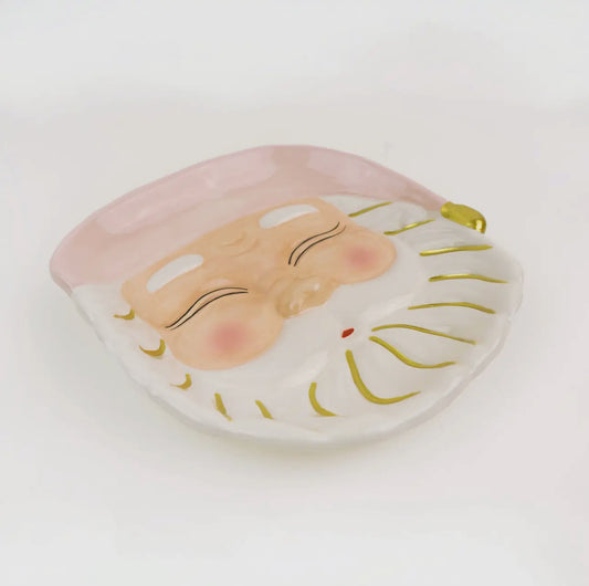 Pink Santa Dessert Plate