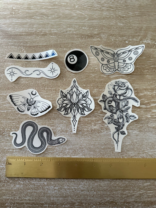 Magical whimsical mythical temporary tattoos