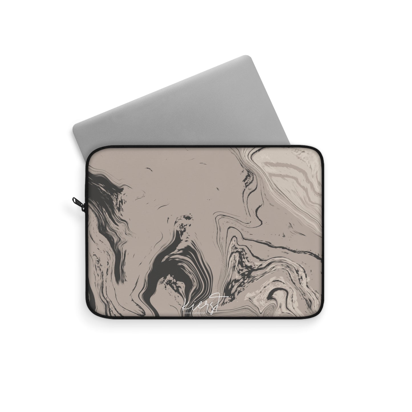 Cream, Grey, and Taupe Marble Laptop Sleeve | Everyday Edge